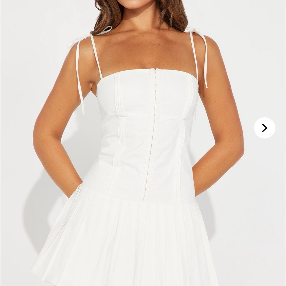 Fashion Nova Piper Cotton Mini Dress- Off White